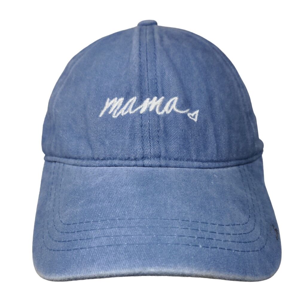 Mama Slideback Hat Blue OSFM Adjustable Embroidered 6 Panel David and Young